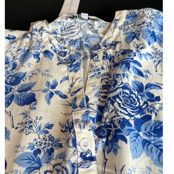 NWT Baltic Born Mikki Mini Dress, Medium, Floral, Blue White, Lightweight Button - Picture 5 of 10